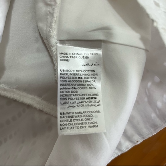 White House Black Market White Eyelet Peplum Cami Size 8 NWT - Picture 8 of 13